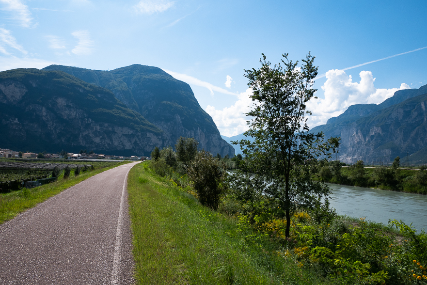 Südtiroler Weinberge kurz vor Bozen
